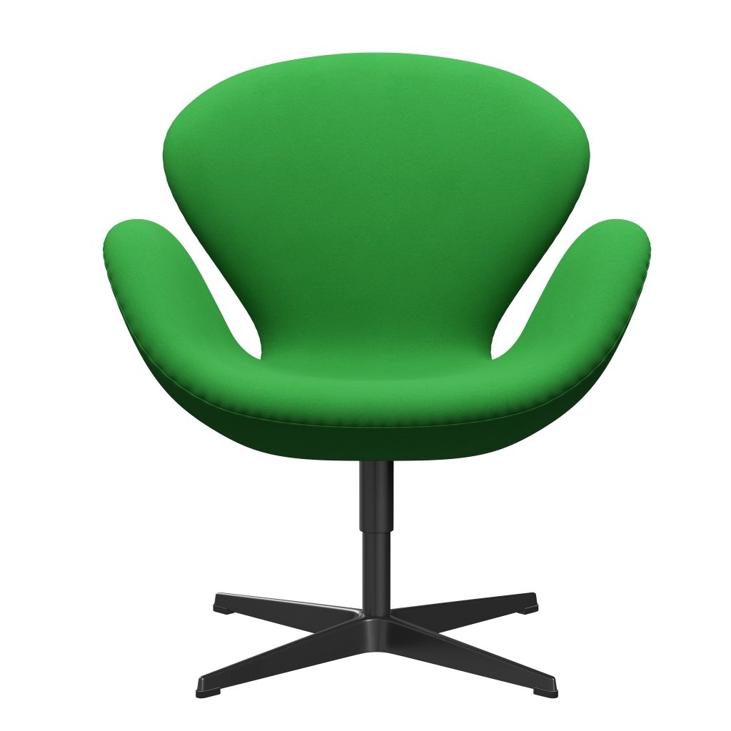 Fritz Hansen Swan Lounge Chair, Black Lacquered/Comfort Green (68003)