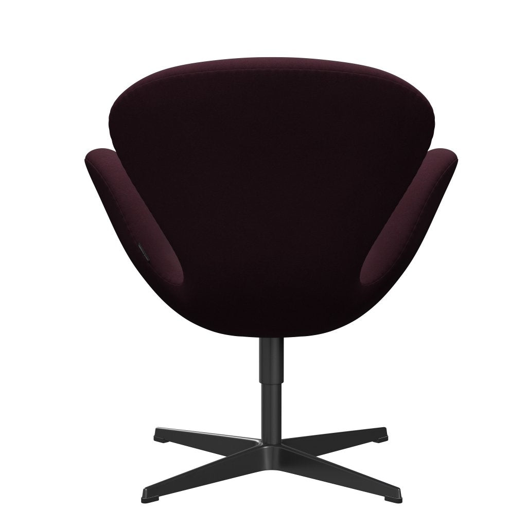 Fritz Hansen Swan Lounge Chair, Black Lacquered/Comfort Light Bordeaux