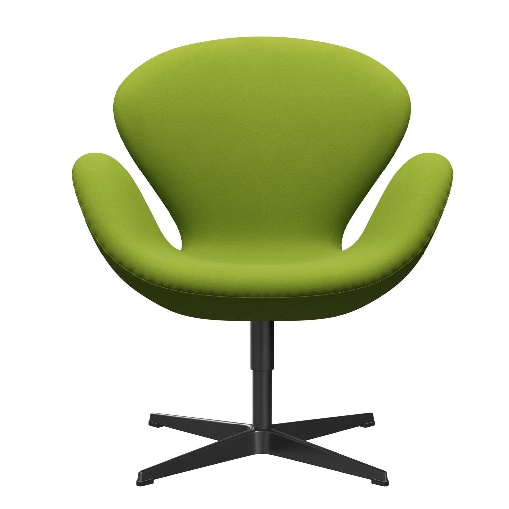 Fritz Hansen Swan Lounge Chair, Black Lacquered/Comfort Light Green (68000)