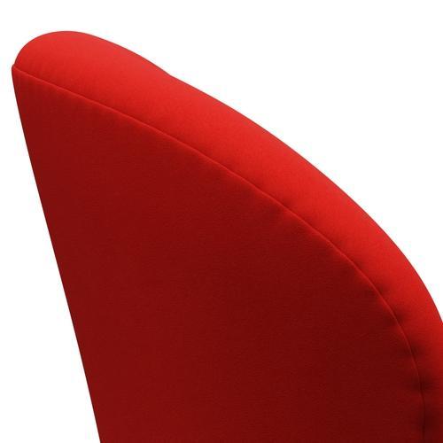 Fritz Hansen Swan Lounge Chair, Black Lacquered/Comfort Light Red