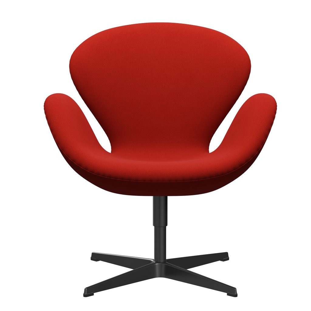 Fritz Hansen Swan Lounge Chair, Black Lacquered/Comfort Red (00026)