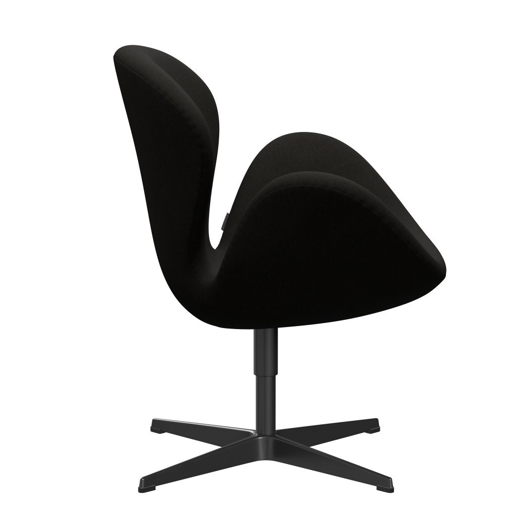Fritz Hansen Swan Lounge Chair, Black Lacquered/Comfort Black (61013)