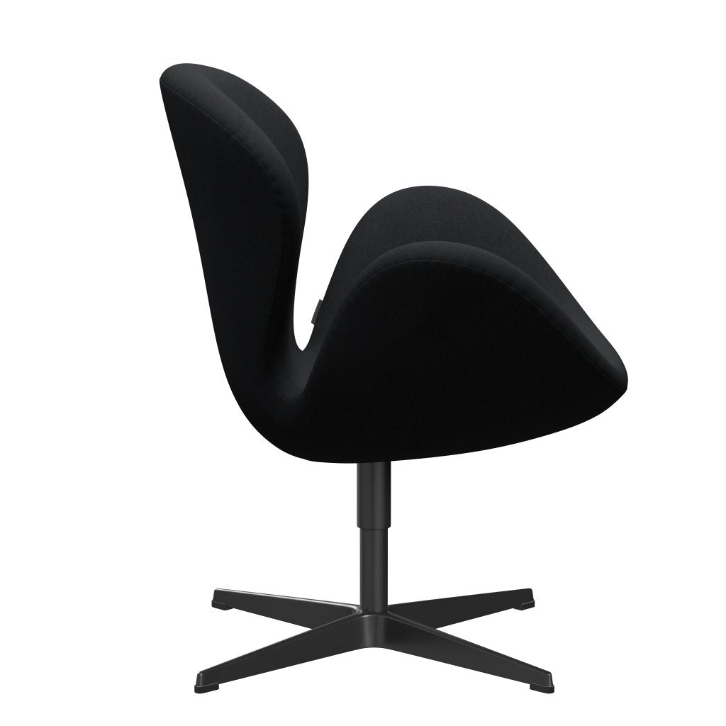 Fritz Hansen Swan Lounge Chair, Black Lacquered/Comfort Black/Grey