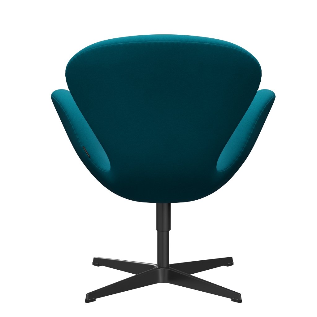 Fritz Hansen Swan Lounge Chair, Black Lacquered/Comfort Turquoise (67002)