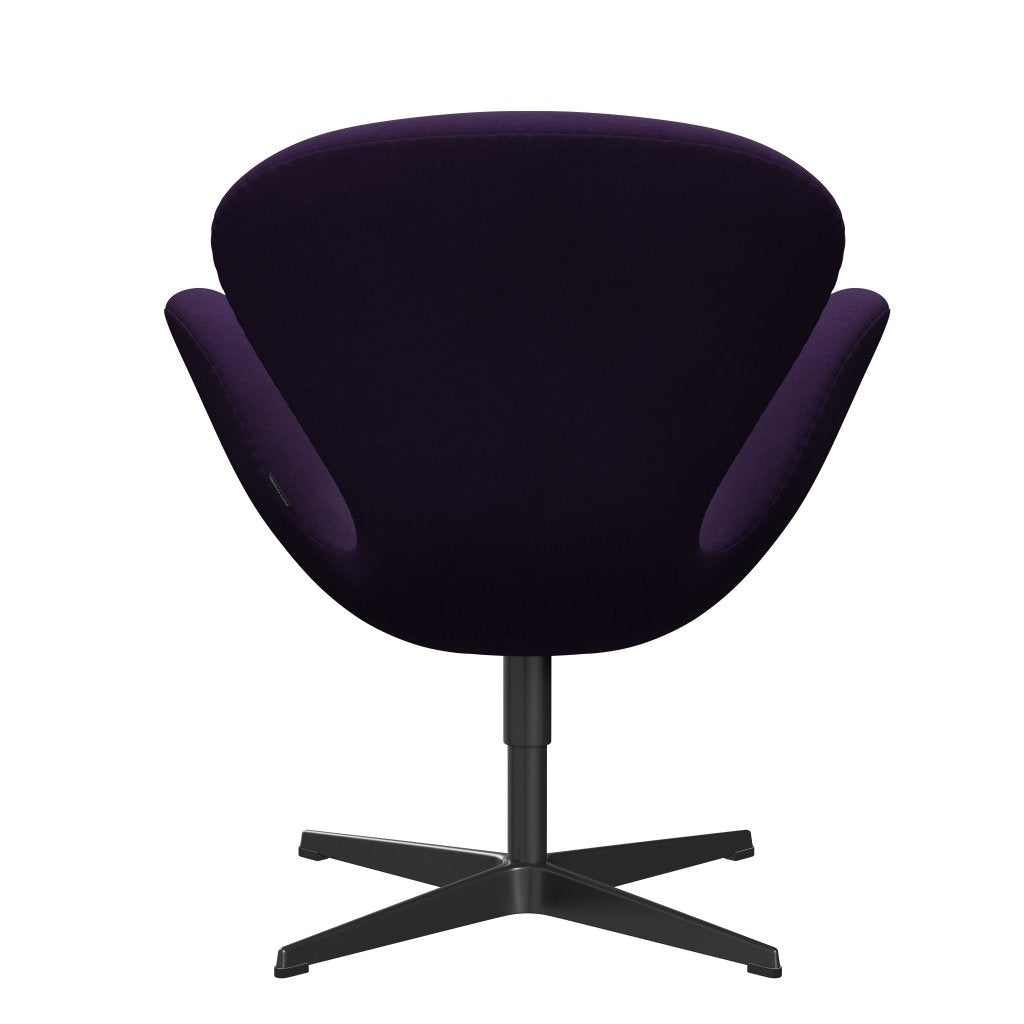 Fritz Hansen Swan Lounge Chair, Black Lacquered/Comfort Violet Dark