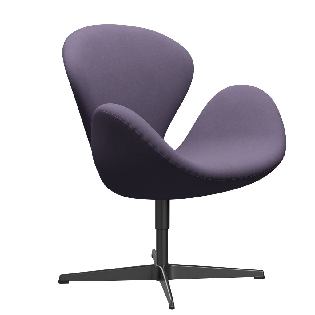 Fritz Hansen Swan Lounge Chair, Black Lacquered/Comfort Violet
