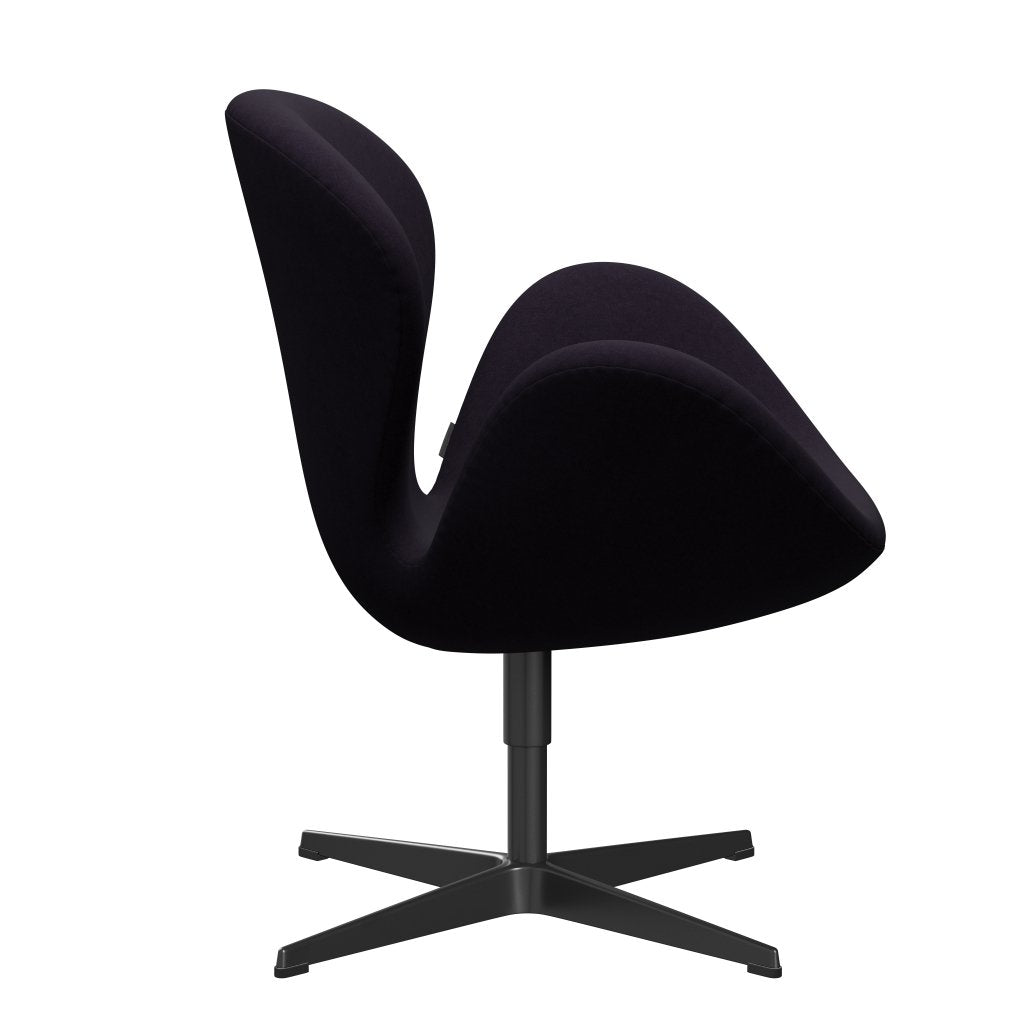 Fritz Hansen Swan Lounge Chair, Black Lacquered/Comfort Violet Red