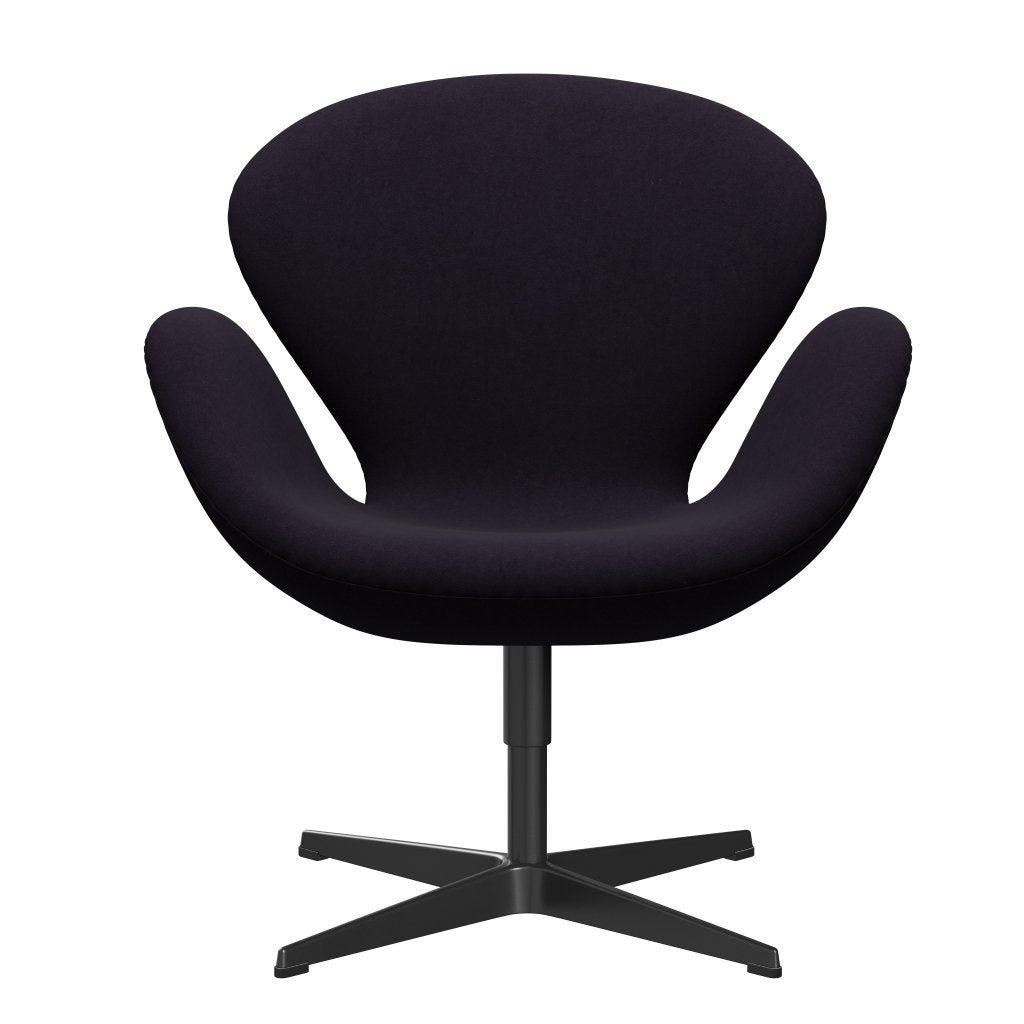 Fritz Hansen Swan Lounge Chair, Black Lacquered/Comfort Violet Red