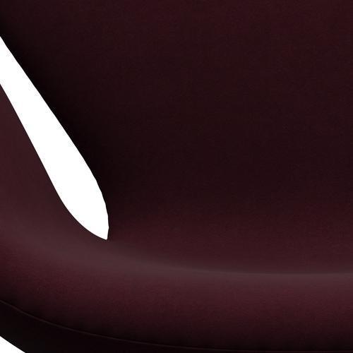 Fritz Hansen Swan Lounge Chair, Black Lacquered/Comfort Violet/Dark Red