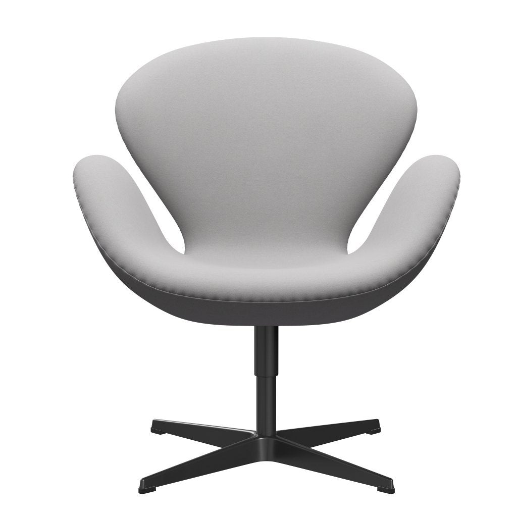 Fritz Hansen Swan Lounge Chair, Black Lacquered/Comfort White/Grey