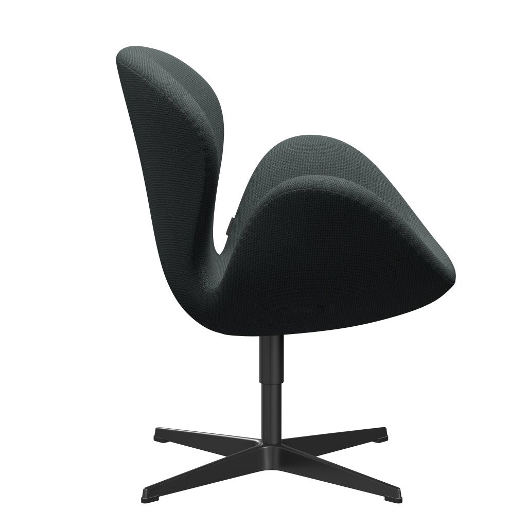 Fritz Hansen Swan Lounge Chair, Black Lacquered/Diablo Steel Grey