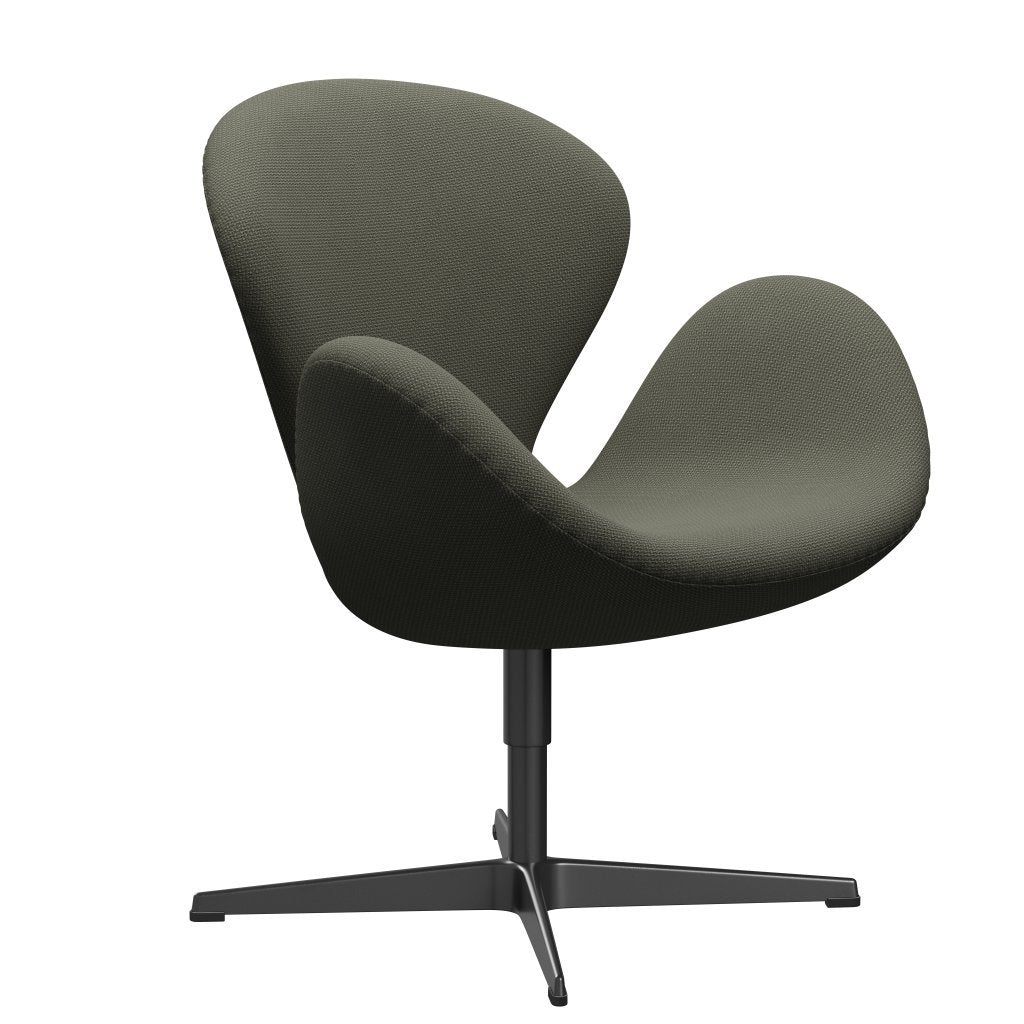 Fritz Hansen Swan Lounge Chair, Black Lacquered/Diablo Warm Grey