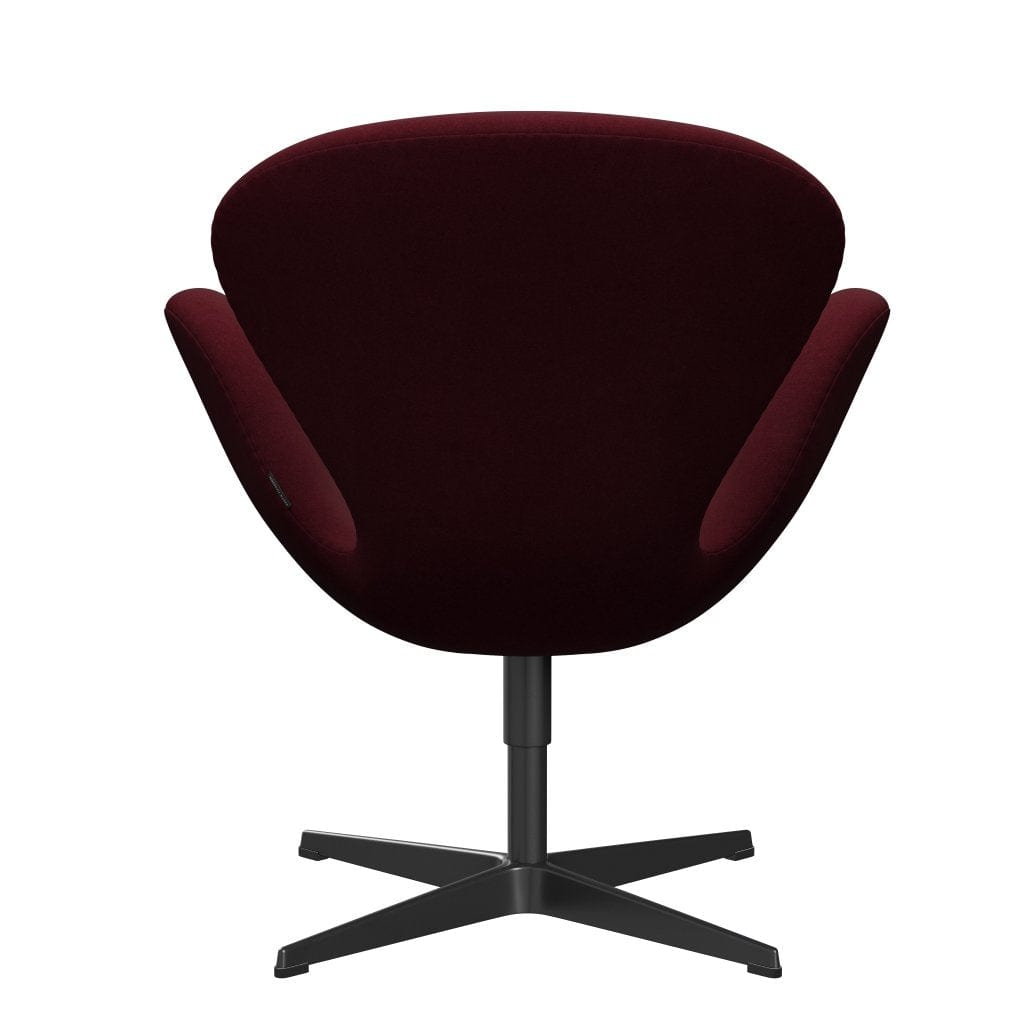 Fritz Hansen Swan Lounge Chair, Black Lacquered/Divina Aubergine (671)