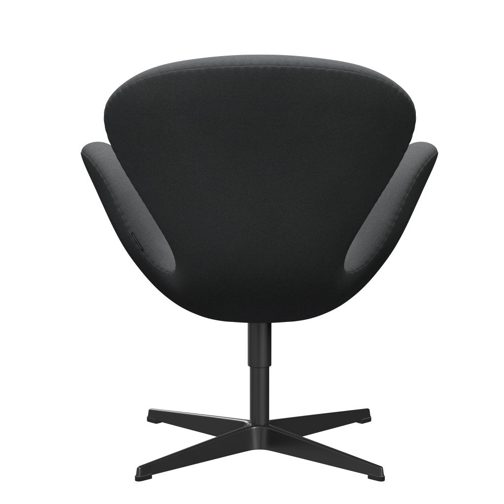 Fritz Hansen Swan Lounge Chair, Black Lacquered/Divina Dark Grey
