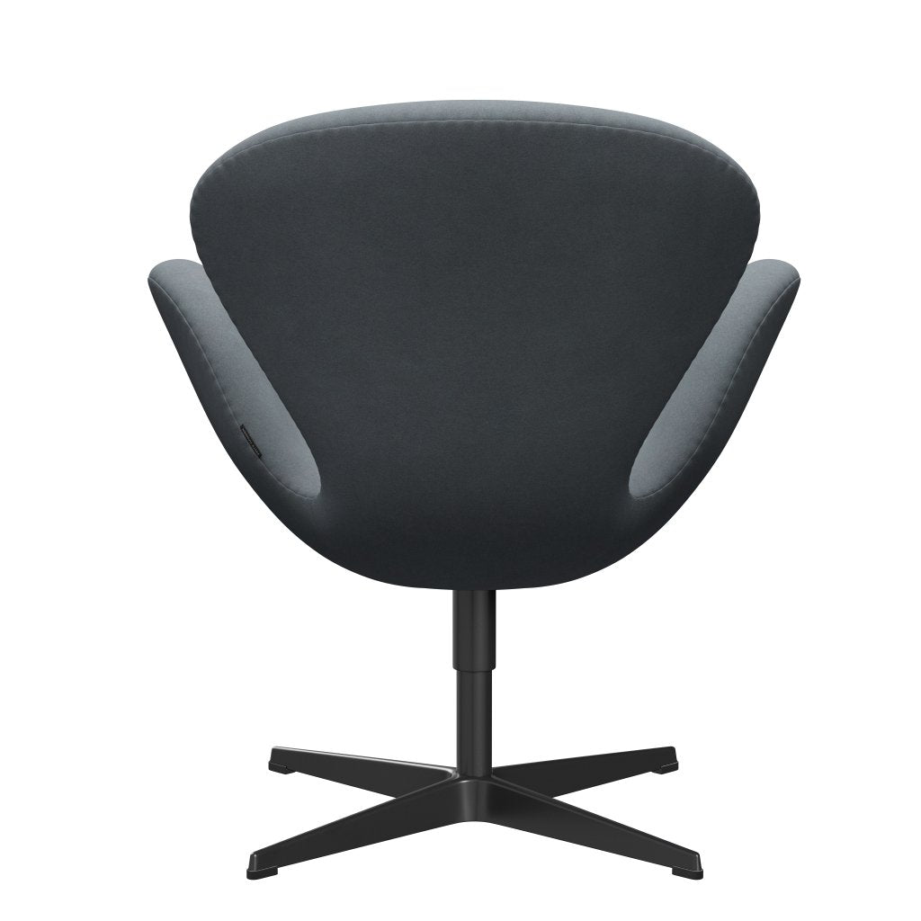 Fritz Hansen Swan Lounge Chair, Black Lacquered/Divina Light Grey