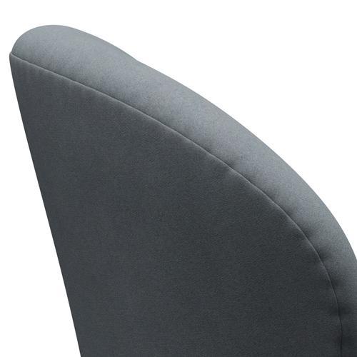 Fritz Hansen Swan Lounge Chair, Black Lacquered/Divina Light Grey
