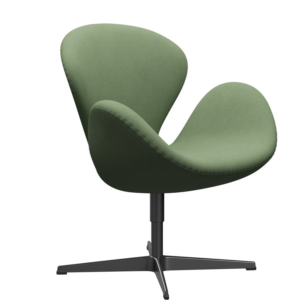 Fritz Hansen Swan Lounge Chair, Black Lacquered/Divina Olive Green