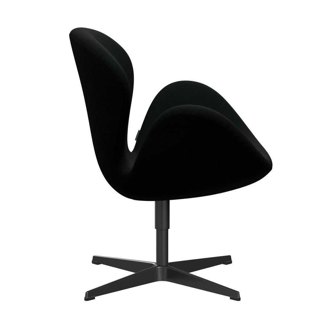 Fritz Hansen Swan Lounge Chair, Black Lacquered/Divina Black