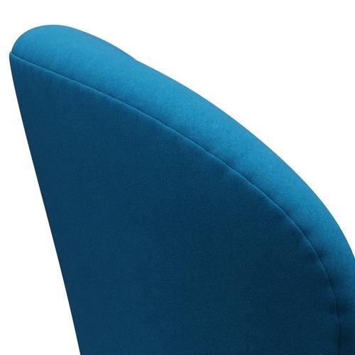 Fritz Hansen Swan Lounge Chair, Black Lacquered/Divina Turquoise
