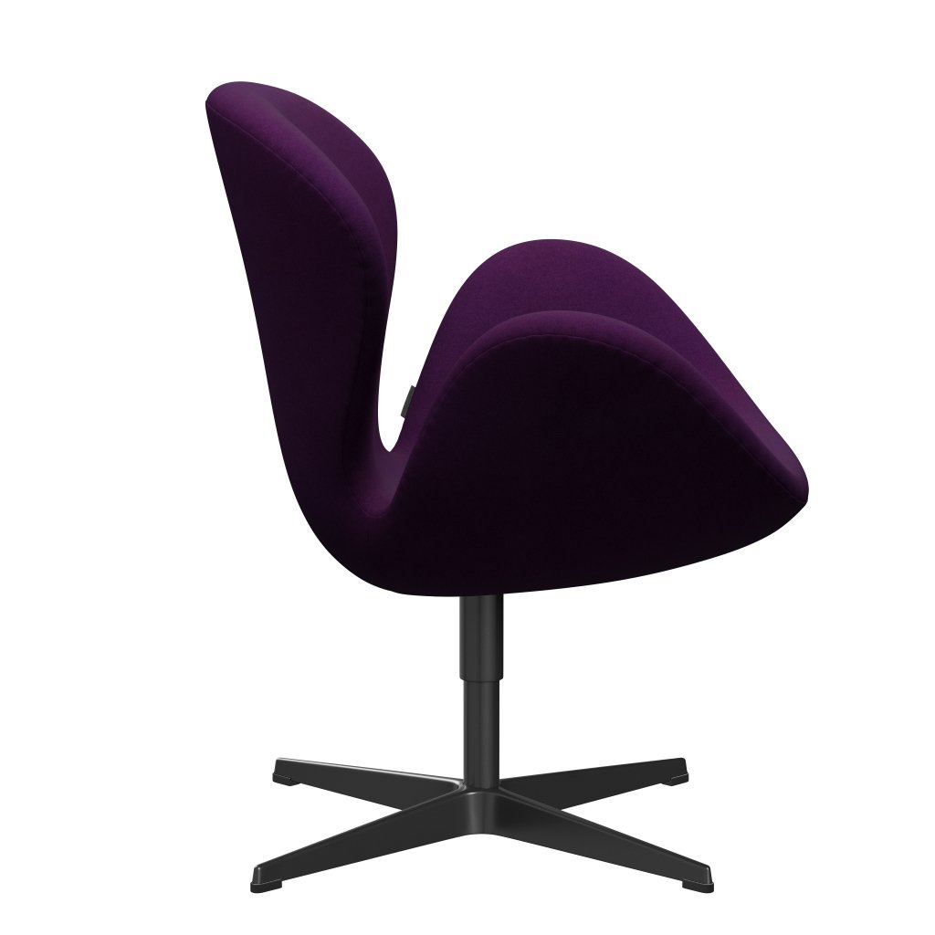 Fritz Hansen Swan Lounge Chair, Black Lacquered/Divina Violet (696)