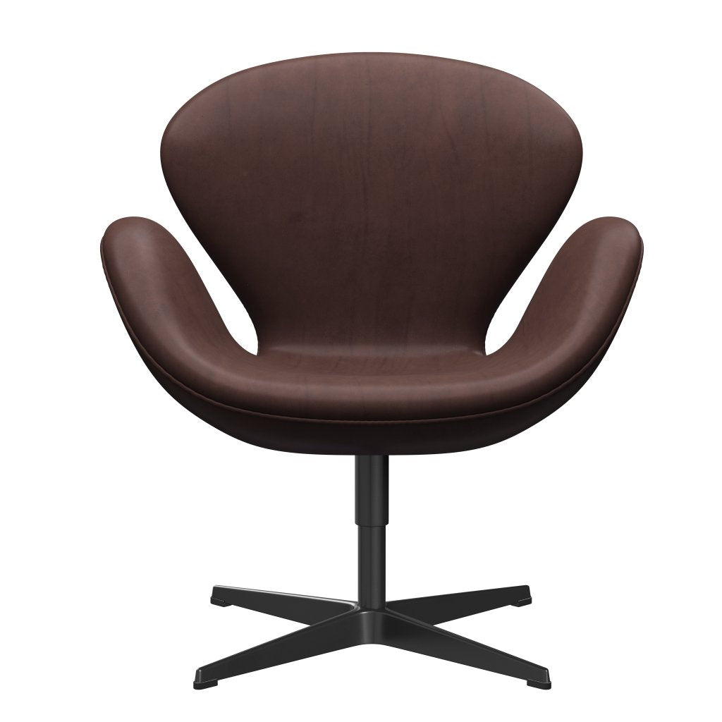 Fritz Hansen Swan Lounge Chair, Black Lacquered/Embrace Concrete
