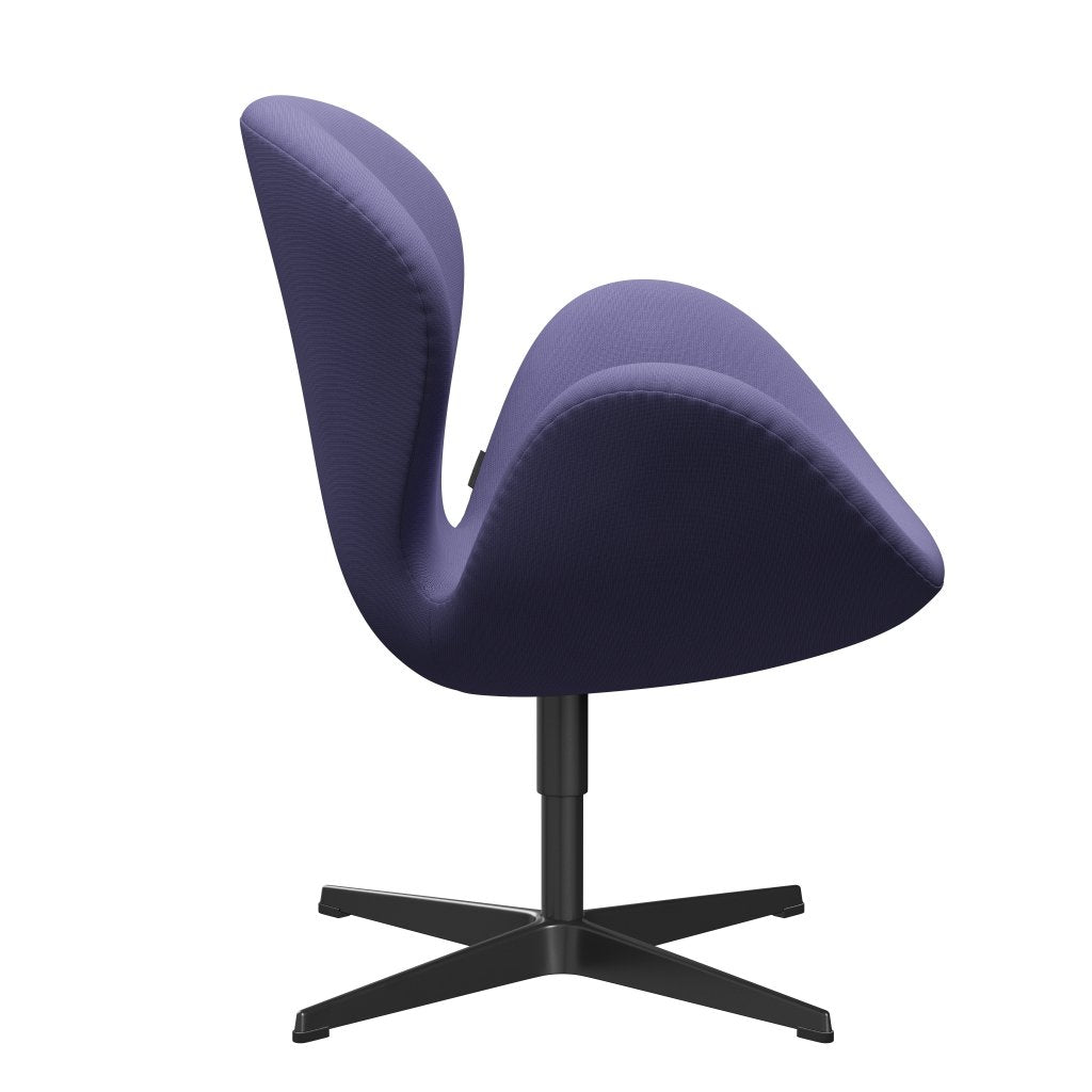 Fritz Hansen Swan Lounge Chair, Black Lacquered/Fame Blue Violet