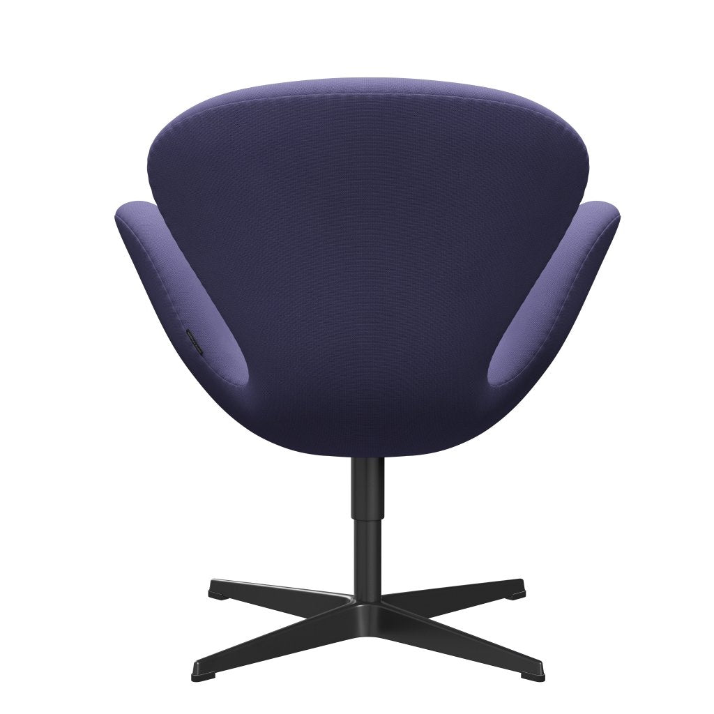 Fritz Hansen Swan Lounge Chair, Black Lacquered/Fame Blue Violet
