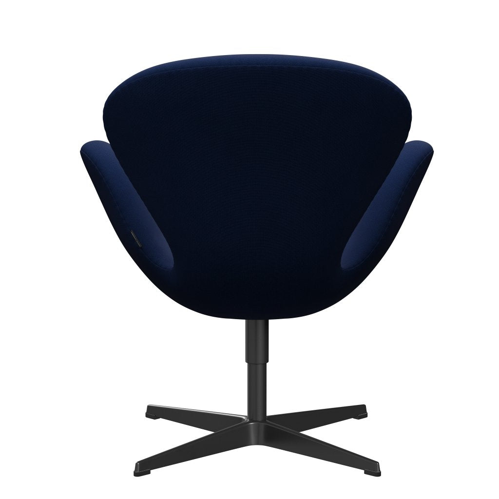 Fritz Hansen Swan Lounge Chair, Black Lacquered/Fame Dark Blue (66071)