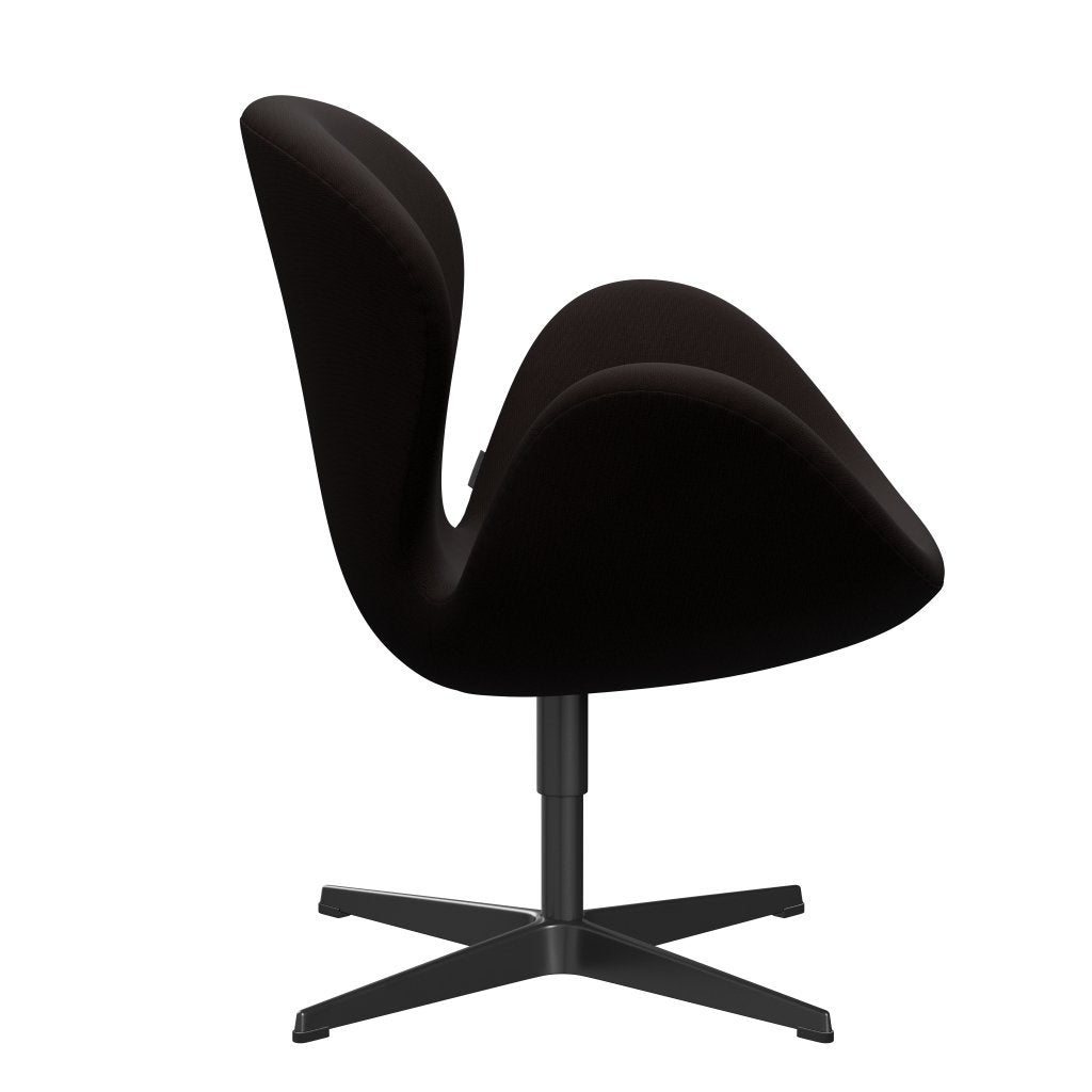 Fritz Hansen Swan Lounge Chair, Black Lacquered/Fame Dark Brown