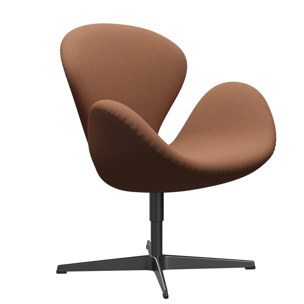 Fritz Hansen Swan Lounge Chair, Black Lacquered/Fiord Peach