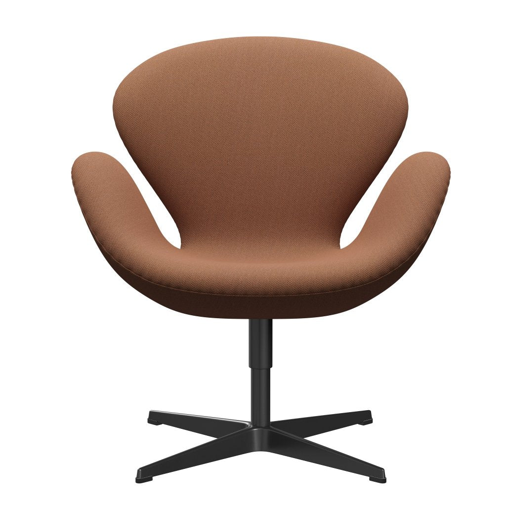 Fritz Hansen Swan Lounge Chair, Black Lacquered/Fiord Peach