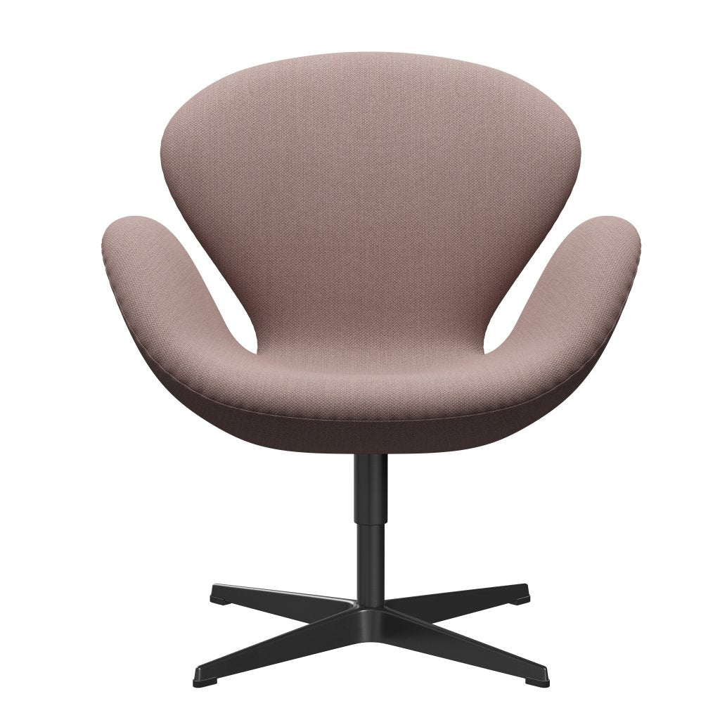 Fritz Hansen Swan Lounge Chair, Black Lacquered/Fiord Pink/Tan