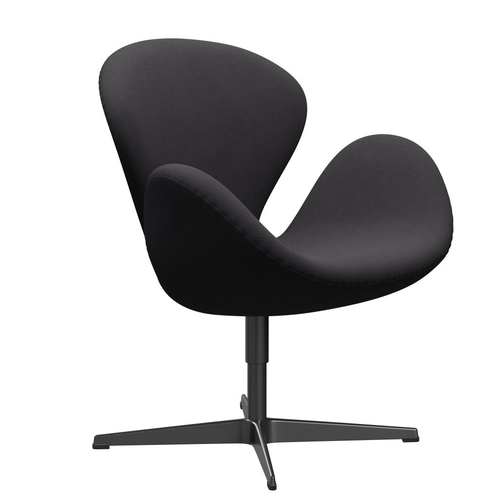 Fritz Hansen Swan Lounge Chair, Black Lacquered/Fiord Black