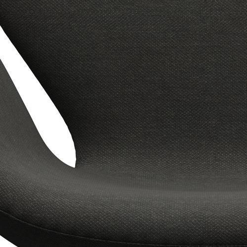 Fritz Hansen Swan Lounge Chair, Black Lacquered/Fiord Black/Brown