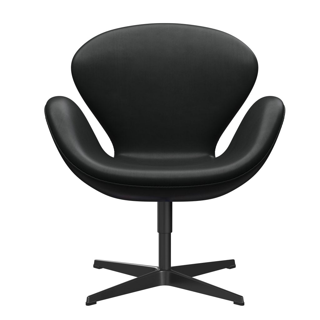 Fritz Hansen Swan Lounge Chair, Black Lacquered/Grace Black