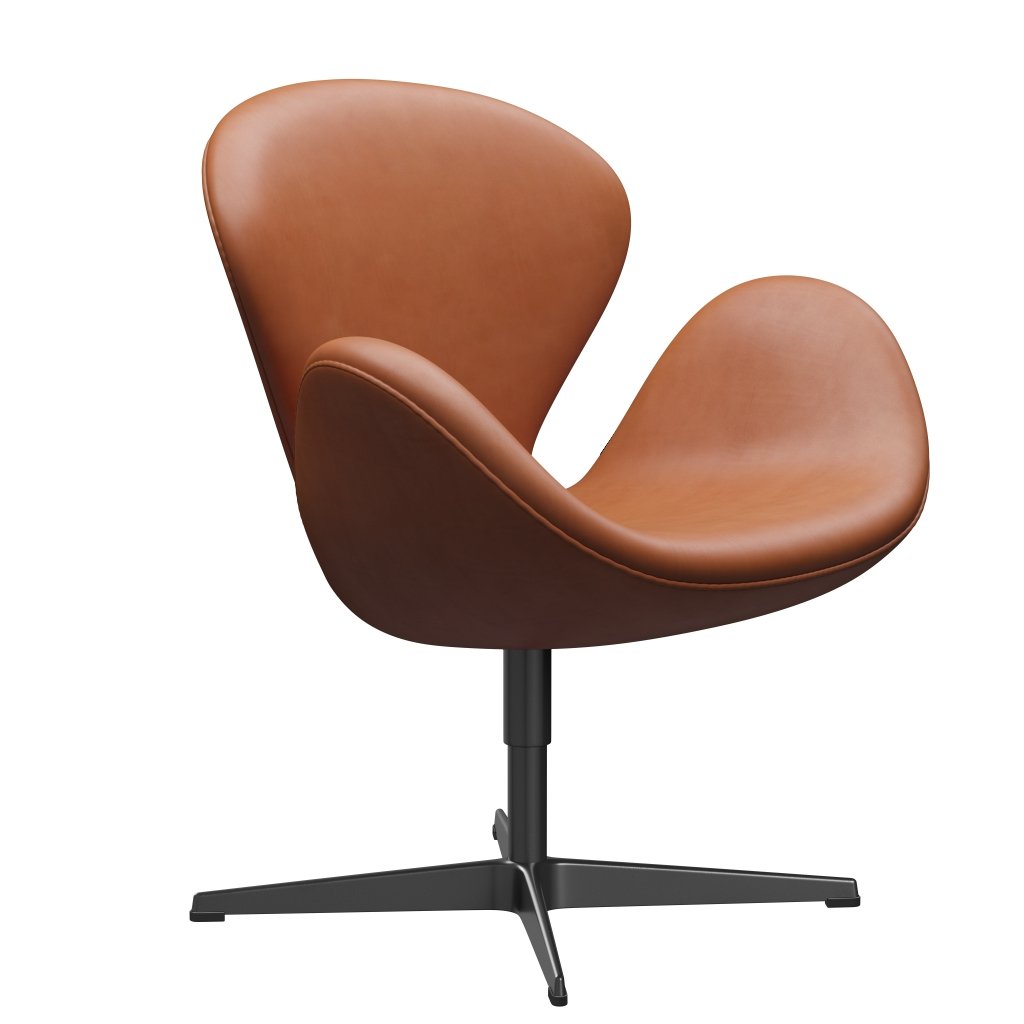 Fritz Hansen Swan Lounge Chair, Black Lacquered/Grace Walnut