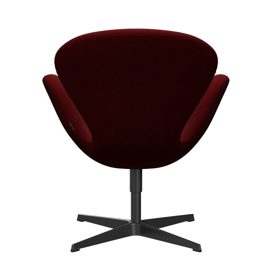 Fritz Hansen Swan Lounge Chair, Black Lacquered/Hallingdal Dark Red