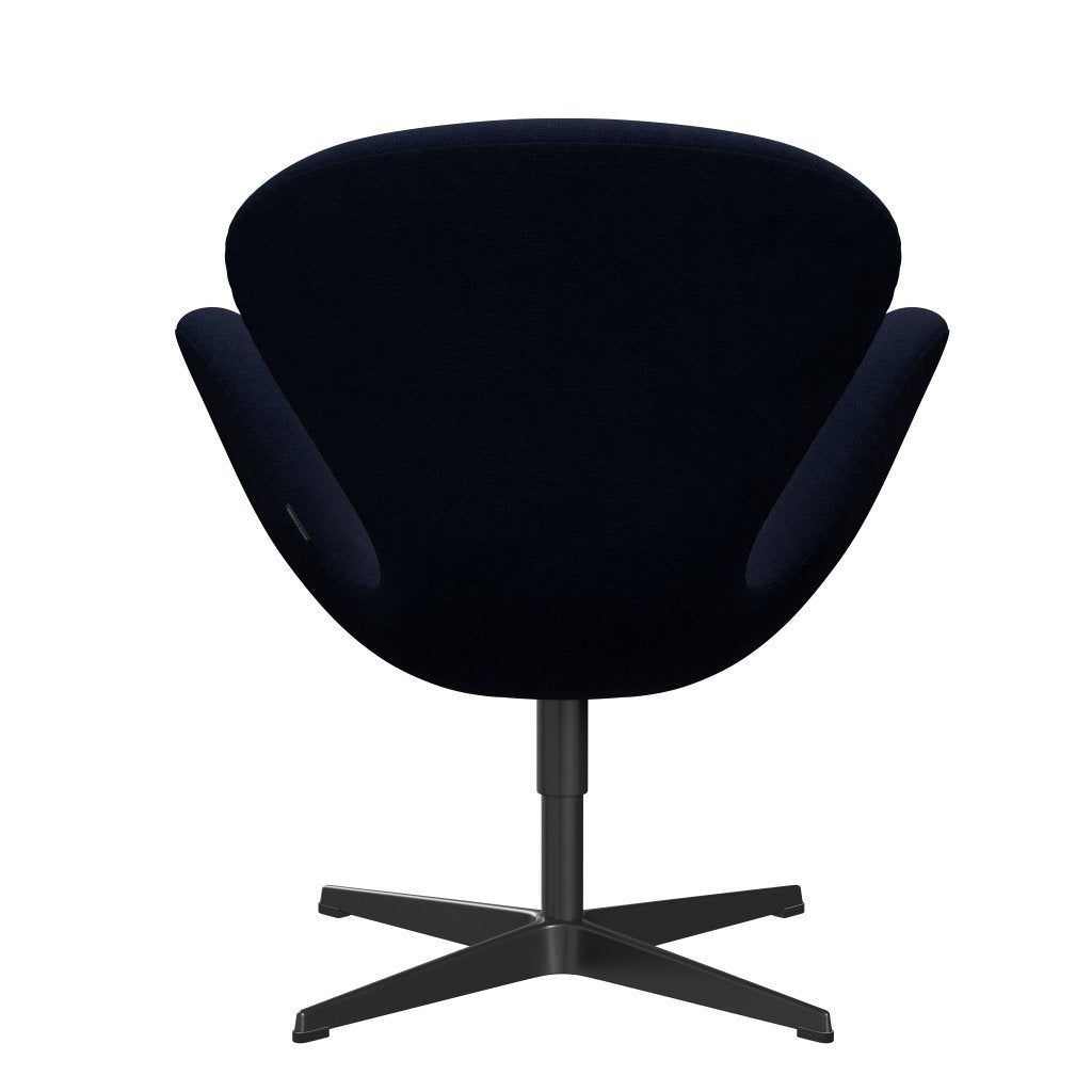 Fritz Hansen Swan Lounge Chair, Black Lacquered/Hallingdal Royal Blue