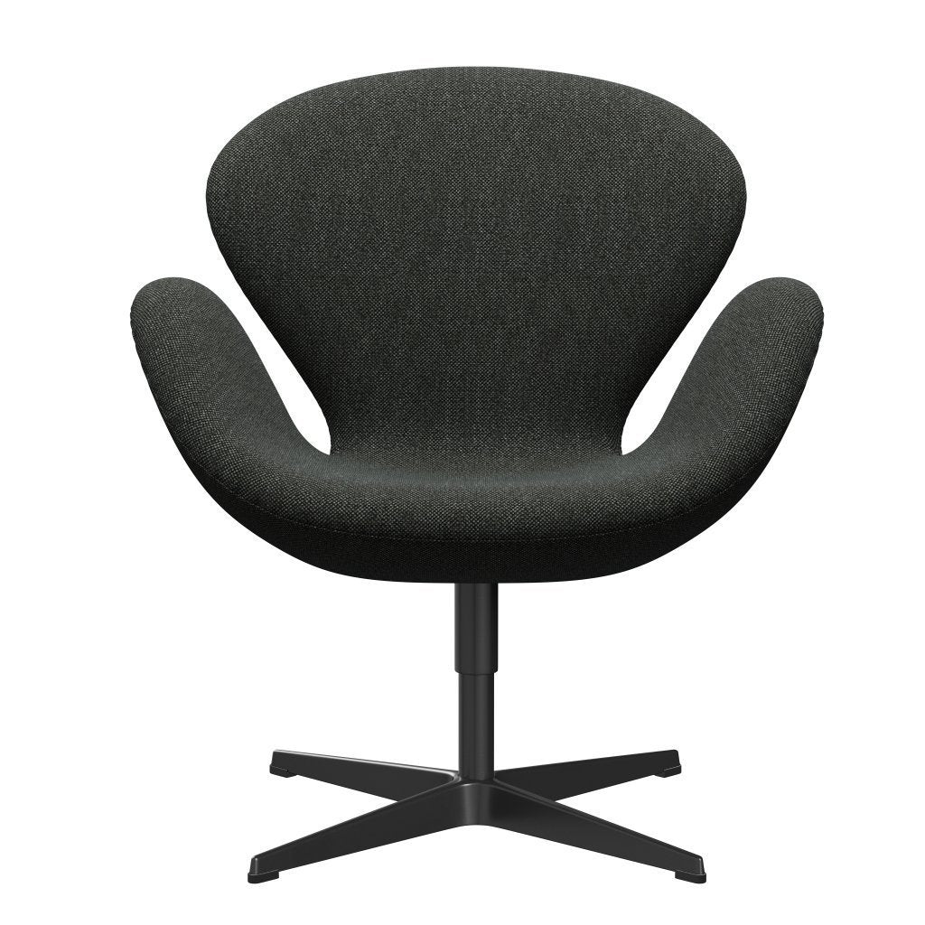 Fritz Hansen Swan Lounge Chair, Black Lacquered/Hallingdal Black/Grey (368)