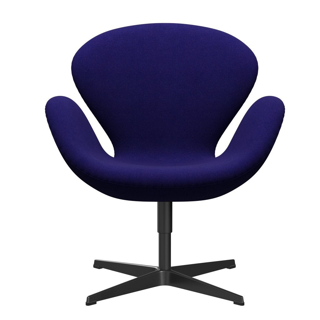 Fritz Hansen Swan Lounge Chair, Black Lacquered/Hallingdal Violet Dark