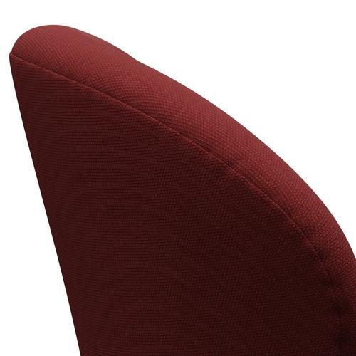 Fritz Hansen Swan Lounge Chair, Black Lacquered/Steelcut Dark Red/Blood