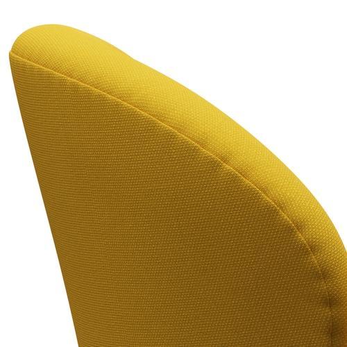 Fritz Hansen Swan Lounge Chair, Black Lacquered/Steelcut Yellow