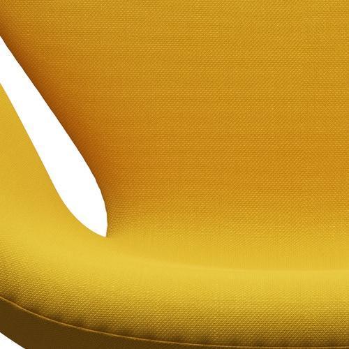 Fritz Hansen Swan Lounge Chair, Black Lacquered/Steelcut Yellow