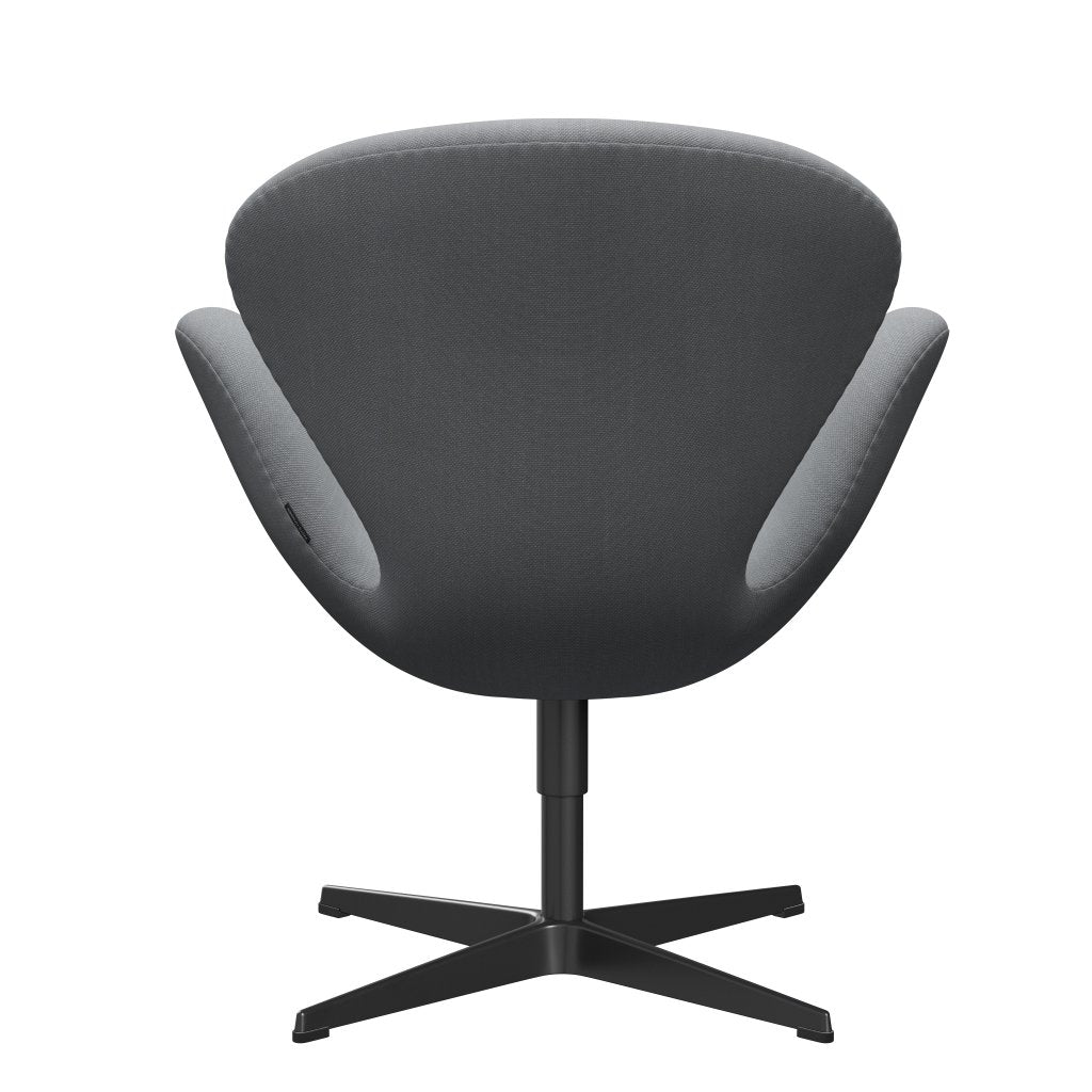 Fritz Hansen Swan Lounge Chair, Black Lacquered/Steelcut Light Grey