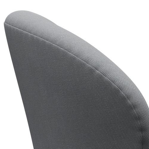 Fritz Hansen Swan Lounge Chair, Black Lacquered/Steelcut Light Grey