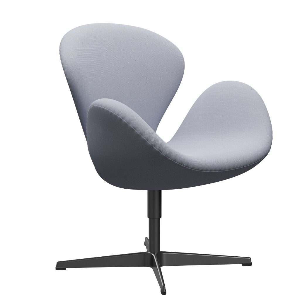 Fritz Hansen Swan Lounge Chair, Black Lacquered/Steelcut Mouse Grey