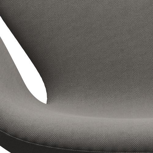 Fritz Hansen Swan Lounge Chair, Black Lacquered/Steelcut Medium Grey