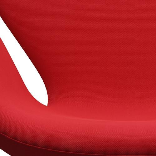 Fritz Hansen Swan Lounge Chair, Black Lacquered/Steelcut Neon Red