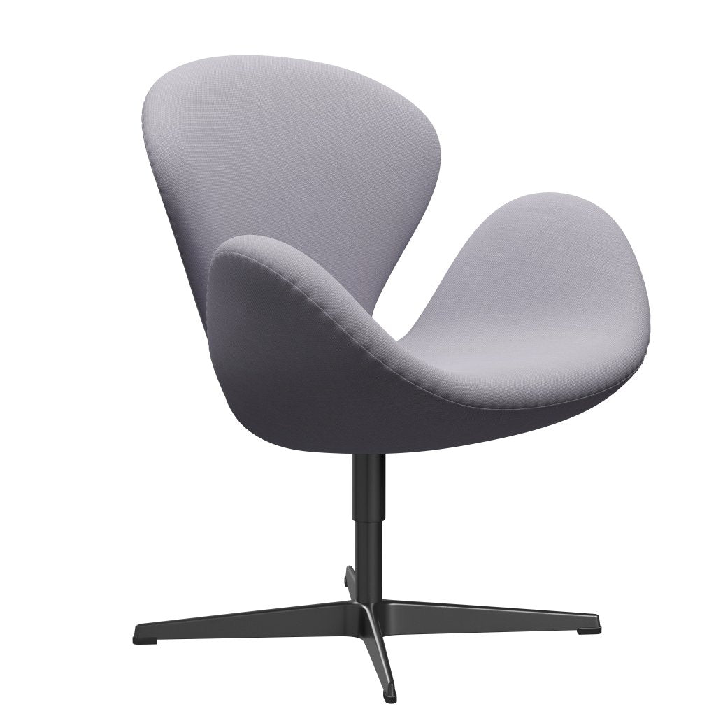 Fritz Hansen Swan Lounge Chair, Black Lacquered/Steelcut Siber Grey Light