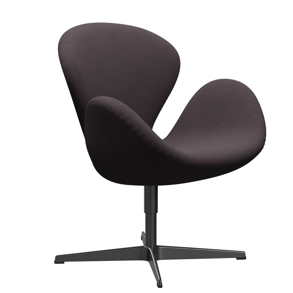 Fritz Hansen Swan Lounge Chair, Black Lacquered/Steelcut Trio Brown
